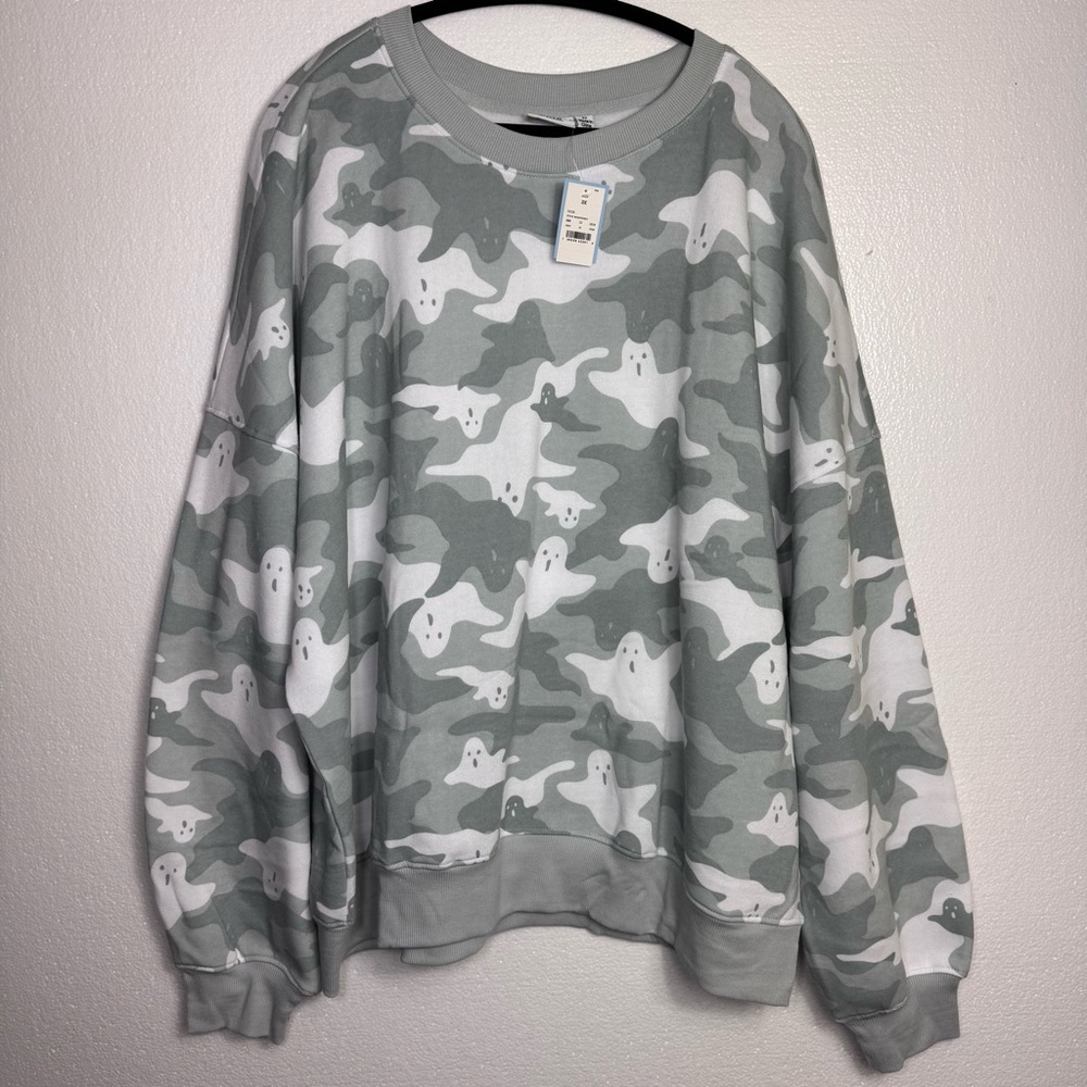 Mighty Fine Juniors Ghost Camo Sweatshirt size 2XL NWT